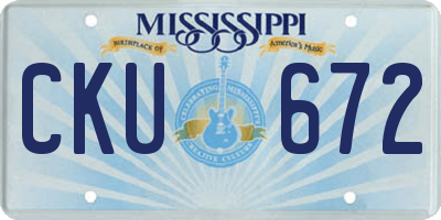 MS license plate CKU672