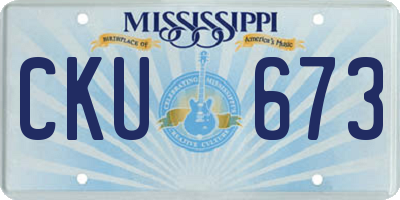 MS license plate CKU673