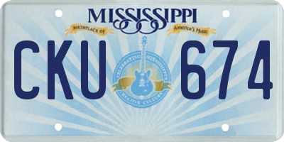 MS license plate CKU674