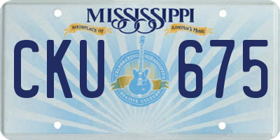 MS license plate CKU675
