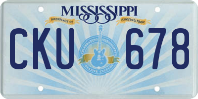 MS license plate CKU678