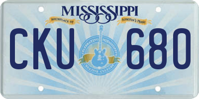 MS license plate CKU680