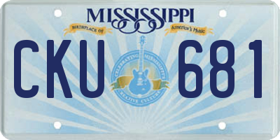 MS license plate CKU681