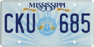 MS license plate CKU685