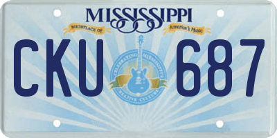 MS license plate CKU687