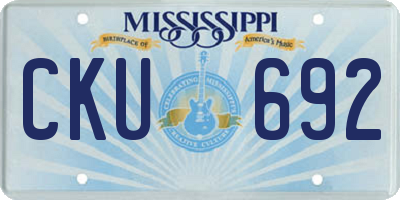 MS license plate CKU692