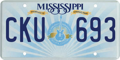 MS license plate CKU693