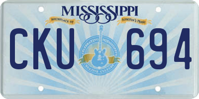 MS license plate CKU694