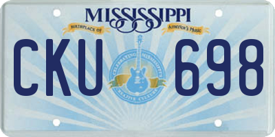 MS license plate CKU698