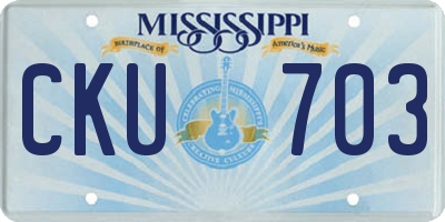 MS license plate CKU703