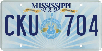 MS license plate CKU704