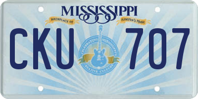 MS license plate CKU707