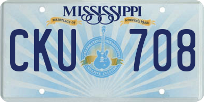 MS license plate CKU708