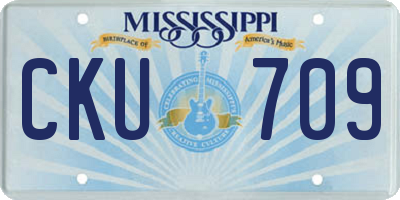 MS license plate CKU709
