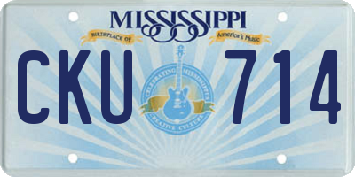 MS license plate CKU714