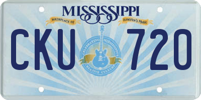 MS license plate CKU720