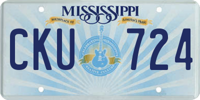 MS license plate CKU724
