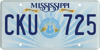 MS license plate CKU725