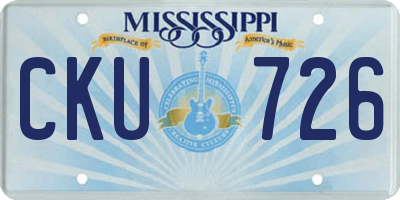 MS license plate CKU726