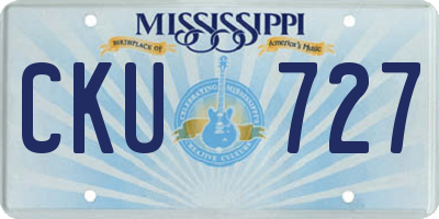 MS license plate CKU727