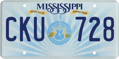 MS license plate CKU728