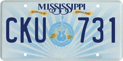 MS license plate CKU731