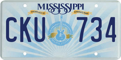 MS license plate CKU734