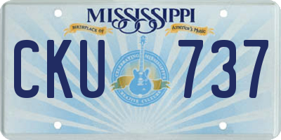 MS license plate CKU737