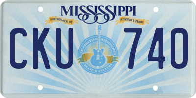 MS license plate CKU740