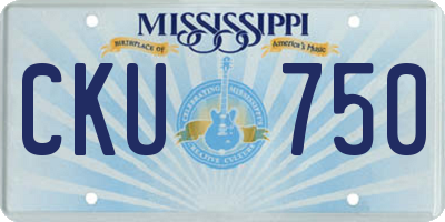 MS license plate CKU750