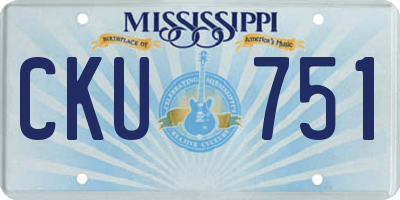 MS license plate CKU751