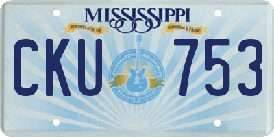 MS license plate CKU753