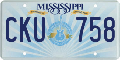 MS license plate CKU758