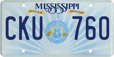 MS license plate CKU760