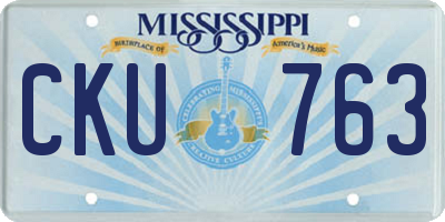 MS license plate CKU763