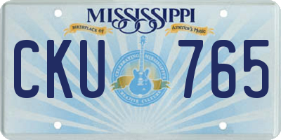 MS license plate CKU765
