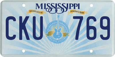 MS license plate CKU769