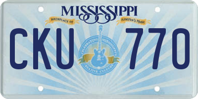MS license plate CKU770