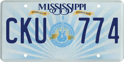 MS license plate CKU774