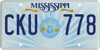 MS license plate CKU778