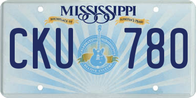 MS license plate CKU780