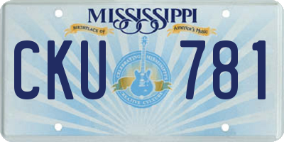 MS license plate CKU781
