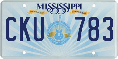 MS license plate CKU783
