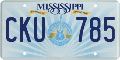 MS license plate CKU785