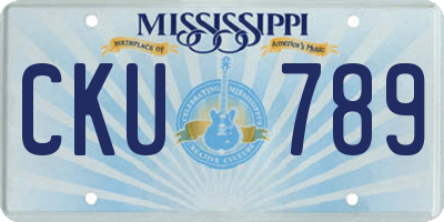 MS license plate CKU789