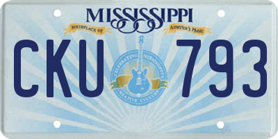 MS license plate CKU793