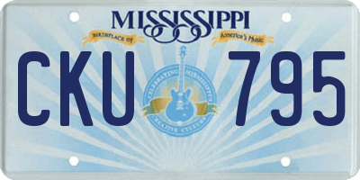 MS license plate CKU795