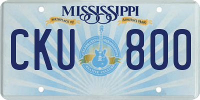 MS license plate CKU800