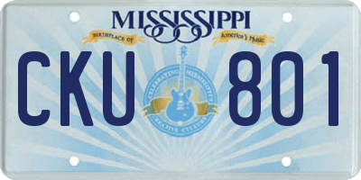 MS license plate CKU801
