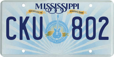 MS license plate CKU802